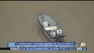 Panga boat washes ashore at Blacks Beach in La Jolla [upl. by Sadnalor]