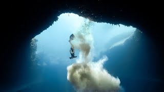 Anna and the sandfall in Deans Blue Hole [upl. by Atinuaj]