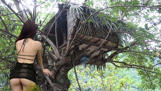 Survival in The Wilderness Build a Bamboo Shelter in The Trees  Bushcraft Safe Survival Shelter [upl. by Niret]