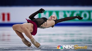 Trusova attempts five quads in valiant free skate vaults from 12th to podium at worlds  NBC Sports [upl. by Andrade]