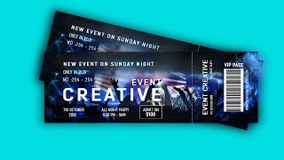 How to design event ticket in photoshop tutorial [upl. by Adnyc]