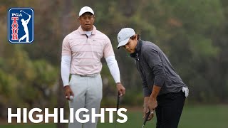 Tiger and Charlie Woods shoot 8under 64  Round 1  PNC Championship  2023 [upl. by Erlandson]