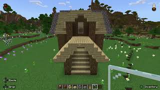 Minecraft How To Build A Simple Oak House 2 Easy Tutorial Part 3 Entrance [upl. by Ahsiloc]