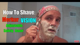 Merkur Vision Adjustable Safety Razor Shave and Review [upl. by Ahsek44]