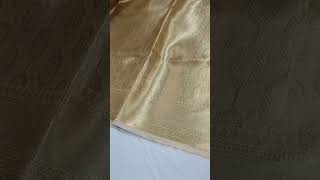 Handloom silk tissue Brocade saree golden zari weaving work [upl. by Ellemaj]