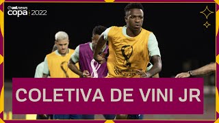 VINICIUS JR Assista à COLETIVA da SELEÇÃO BRASILEIRA após TREINO no Qatar [upl. by Haslett]