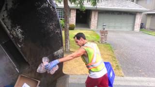 Surreys Strongest Part 3 David Manual Single Stream Recycling Collection Action on a Rearloader [upl. by Juanita]