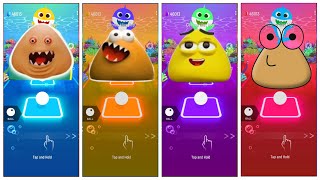 Poulina 🆚 Pous revenge 🆚 Pou Song 2 🆚 Pou Koplo 🎶 Tiles Hop Edm Rush Game 🎮 Who is Best [upl. by Stulin698]