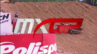 Gautier Paulin Impressive Crash  Monster Energy MXGP of USA [upl. by Ainalem728]