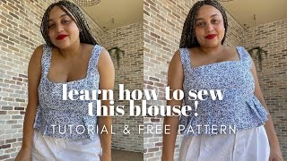 How to sew a lined peplum blouse free pattern amp step by step tutorial [upl. by Annelise160]