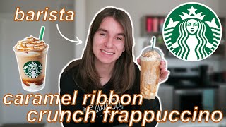 How To Make A Starbucks Caramel Ribbon Crunch Frappuccino  by a barista [upl. by Layor562]