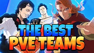 THE BEST PVE TEAMS TO FARM GEAR EFFICIENTLY ON GLOBAL LAUNCH  Black Clover Mobile [upl. by Aiuqes]