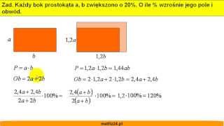 Wyrażenia algebraiczne i procenty  Zadanie 6  Matfiz24pl [upl. by Anaihs159]