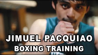 PACQUIAOS SON JIMUEL DOING SOME BOXING TRAINING [upl. by Beitnes820]