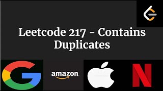 Leetcode 217  Contains Duplicates [upl. by Lyndes]