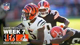 Cincinnati Bengals vs Cleveland Browns  2024 Week 7 Game Highlights [upl. by Lorilyn]