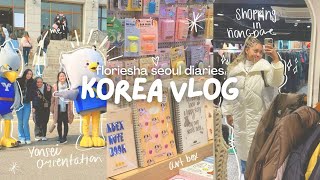 korea vlog yonsei orientation BTS Run performance night out in Hongdae korean photobooth [upl. by Inga]