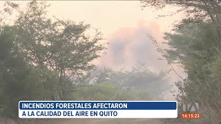 Incendios forestales afectan a la calidad de aire en Quito [upl. by Nashoma332]