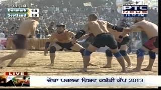 Denmark vs Scotland  Mens  Day 10  Pearls 4th World Cup Kabaddi Punjab 2013 [upl. by Spevek]