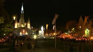 Procession Mariale aux flambeaux at the Sanctuaire de Lourdes  4 October 2024 [upl. by Lativa]