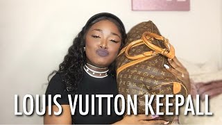 Authentic LOUIS VUITTON MONOGRAM KEEPALL FOR LESS THAN 500  KEEPALL 45 REVIEW  LOLA SLAYS [upl. by Darach]