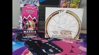 Pokemon TCG Opening  Brilliant Stars Elite Trainer Box  Marnie Premium Tournament Collection Box [upl. by Arataj]