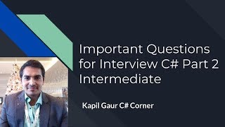 Important Questions For Interview Csharp part2 intermediate  C Video Tutorials [upl. by Washington]