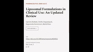 Liposomal Formulations in Clinical Use An Updated Review  RTCLTV [upl. by Mij]