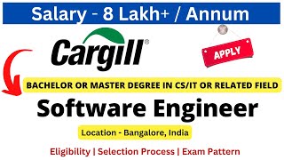 Cargill Off Campus Drive for Freshers 20232024  Software Engineer  Salary 8 LPA jobs [upl. by Mariette]