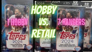 Hobby vs Retail 2024 Topps Series 1 ⚾️  1 Hobby Box vs 7 Hanger Boxes [upl. by Nannaihr]