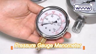 63mm 010bar 150 Psi Pressure Gauge Manometer For Excavator [upl. by Nerfe]