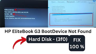 FIX  Boot Device Not Found  HP Laptop  Hard Disk 3f0  Operating System Not Found [upl. by Comfort]