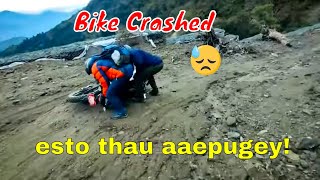 Bike Crashed 😥 Ride To Tyamke Bhojpur  Almost deadly Aetihasikfeeling aayo EastriderKiran bro 😍 [upl. by Amles]