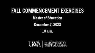 UWA Fall Commencement  Master of Education [upl. by Delija]