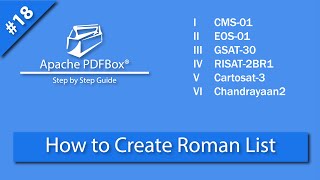 How to create Roman List  Number List Apache PDFBox Roman List Apache PDFBox Tutorial [upl. by Neeloc]