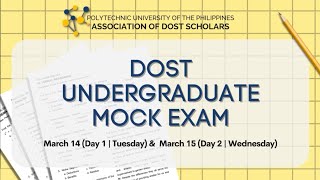 DAY 1  DOSTSEI UNDERGRADUATE SCHOLARSHIP MOCK EXAM [upl. by Shig]