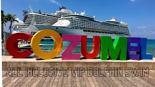 Adventure of the Seas Day 5  All Inclusive VIP Dolphin Swim Excursion  Dolphinaris Cozumel Mexico [upl. by Ranie951]