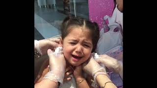 Brave toddler gets ears pierced first time at Claire’s [upl. by Mateusz]