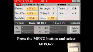 Korg PA3x  Importing a Midi Groove into a Style Track  Part 2 [upl. by Avi]