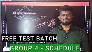 SCHEDULE ரெடி  சரவெடி  2025  GROUP 4  FREE TEST BATCH [upl. by Janeva377]