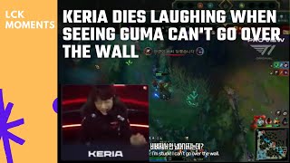 Keria dies laughing when seeing Gumayusi cant go over the wall  T1 LCK Moments [upl. by Gudren]