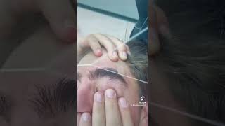 How to do threading on boys eyebrows [upl. by Imuy]