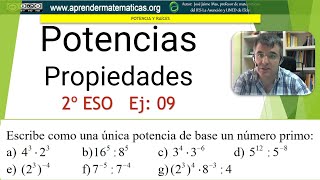 Potencias José Jaime Mas 2eso 04 potencias 09 propiedades potencias [upl. by Marijane]