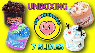 PeachyBbies SLIME REVIEW peachybbies slime review unboxing [upl. by Sulohcin321]