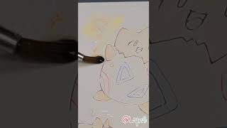 The Egg is Hatching Togepi has hatched 💖 drawingvideo pokemonforyou watercolorpainting [upl. by Anyek739]