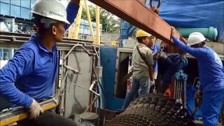 Persiapan Pengangkatan Overhead Rotor Gas Turbine SJMB 1 [upl. by Ylla]