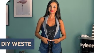 JEANS Upcycling DIY JeansWeste mit amp ohne Nähen  refashion  OTTO [upl. by Norita]