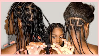 Mini Plaits Tutorial  Relaxed Hair  Protective Style [upl. by Florentia229]