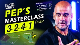 Pep Guardiola NEW Masterclass 3241 Tactics  Haaland 90 GOALS amp Quadruple  FM23 Mobile [upl. by Botnick]