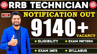 RAILWAY TECHNICIAN 2024 Notification Out  9144 Vacancy  TECHNICIAN GRADE 1 amp 3 Notification Out [upl. by Gingras]